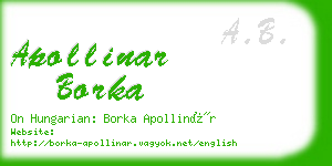 apollinar borka business card